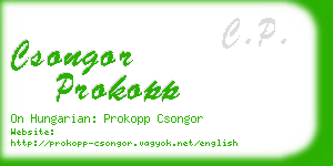 csongor prokopp business card